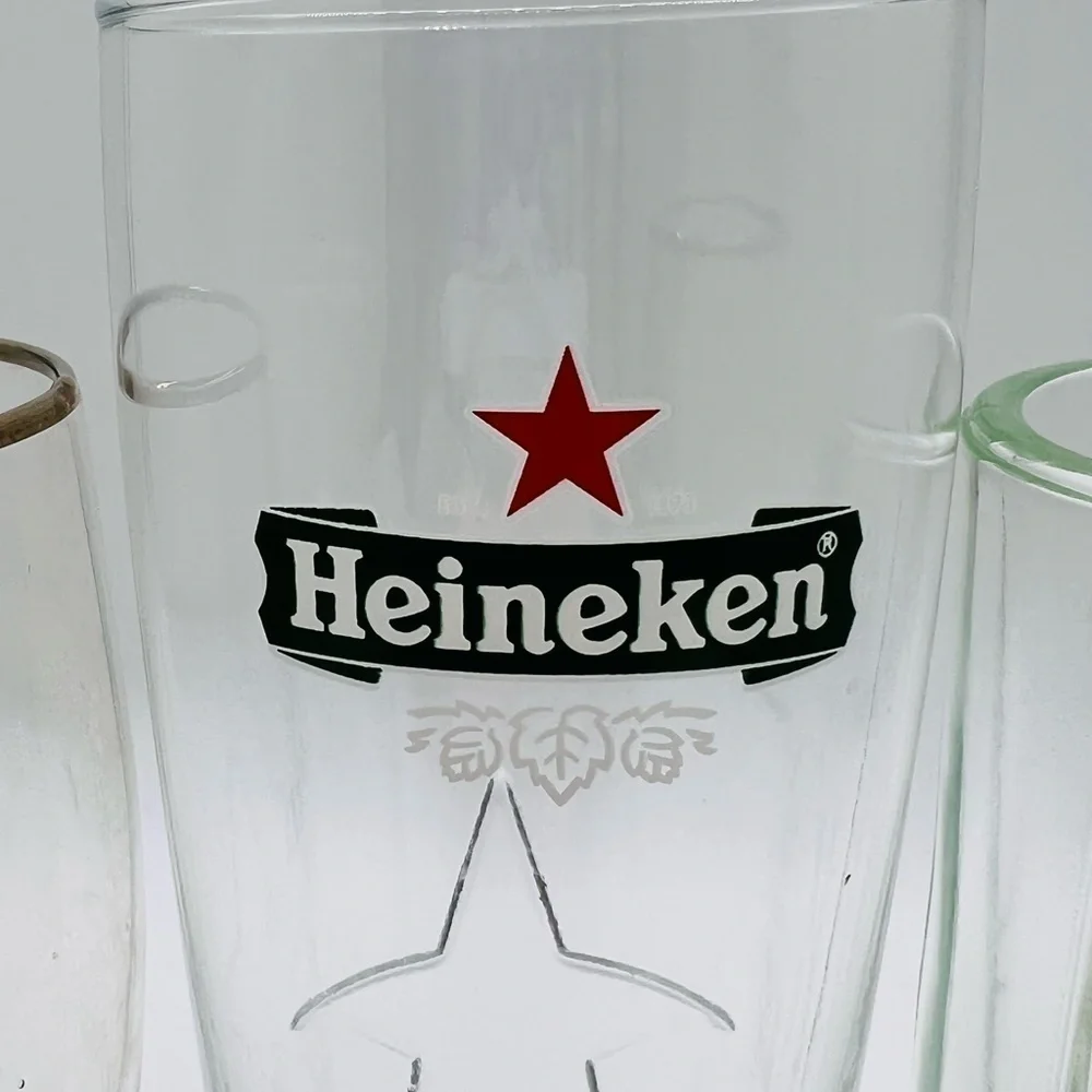 SET OF 3 HEINEKEN & HEINEKEN LIGHT BAR GLASSWARE